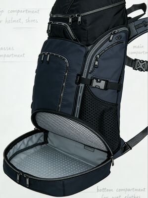 กระเป๋ากีฬากลางแจ้งล็อกโก้ที่กําหนดเอง พร้อมพอลิเอสเตอร์กันน้ําและแผ่นหลัง Mesh เพื่อการหายใจ