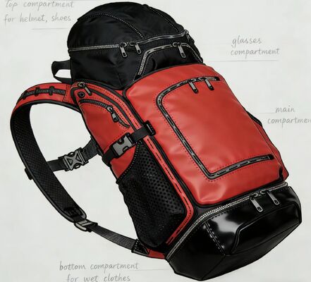 กระเป๋ากีฬากลางแจ้งแบบ Mesh Back Panel พร้อมพอลิเอสเตอร์ทนน้ําและสายผูกสะท้อนแสงสําหรับออกกําลังกายและเดินทาง