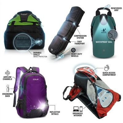 กระเป๋าเปื้อนหลัง 40L ที่กันน้ํา พร้อมกระดานเทรกกิ่ง ระบบแขวน ergonomic