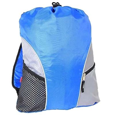 กระเป๋าเป้สะพายหลังผลิตภัณฑ์ส่งเสริมการขายสายรัดไนลอนสีน้ำเงินสำหรับรองเท้ายิมว่ายน้ำ
